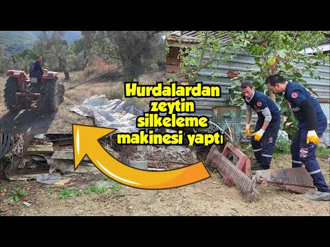 Hurdalardan zeytin silkeleme makinesi yaptı, babamın hurdalarını karıştırıyorum #tarım