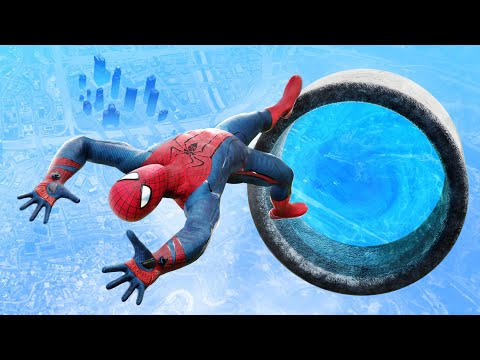 GTA 5 Spiderman • Epic Water Portal Jumps and Fails 2