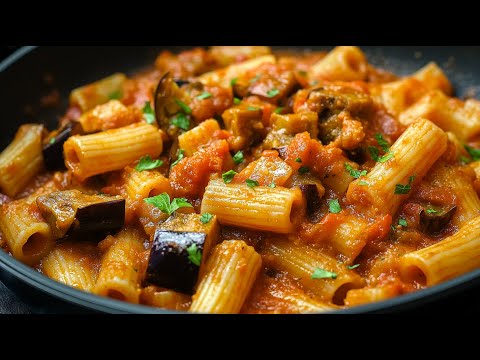 Delicious Italian Pasta with Eggplants! You'll Make It at Home Every Day! Easy Recipe