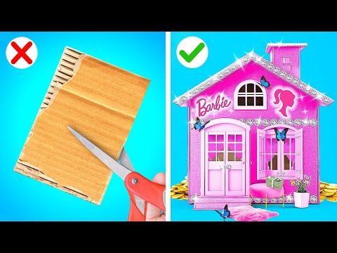 REICHE VS. PLEITE BARBIE BASTELN MIT KARTON || Tolle Deko-Ideen auf 123 GO! SCHOOL
