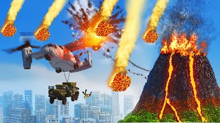 Realistic Volcano Eruption Destruction 😱 Teardown