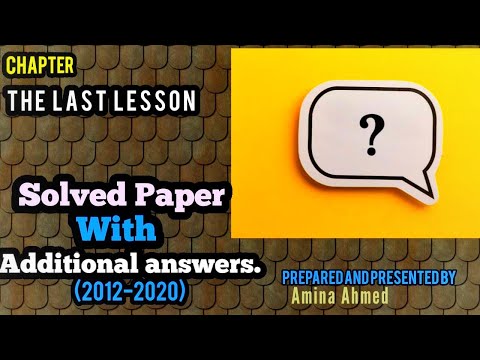 Solved Paper from 2012-2020 & Additional Question...