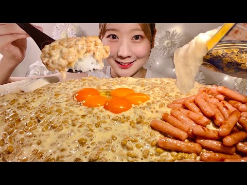 ASMR Natto and Rice【Mukbang/ Eating Sounds】【English subtitles】