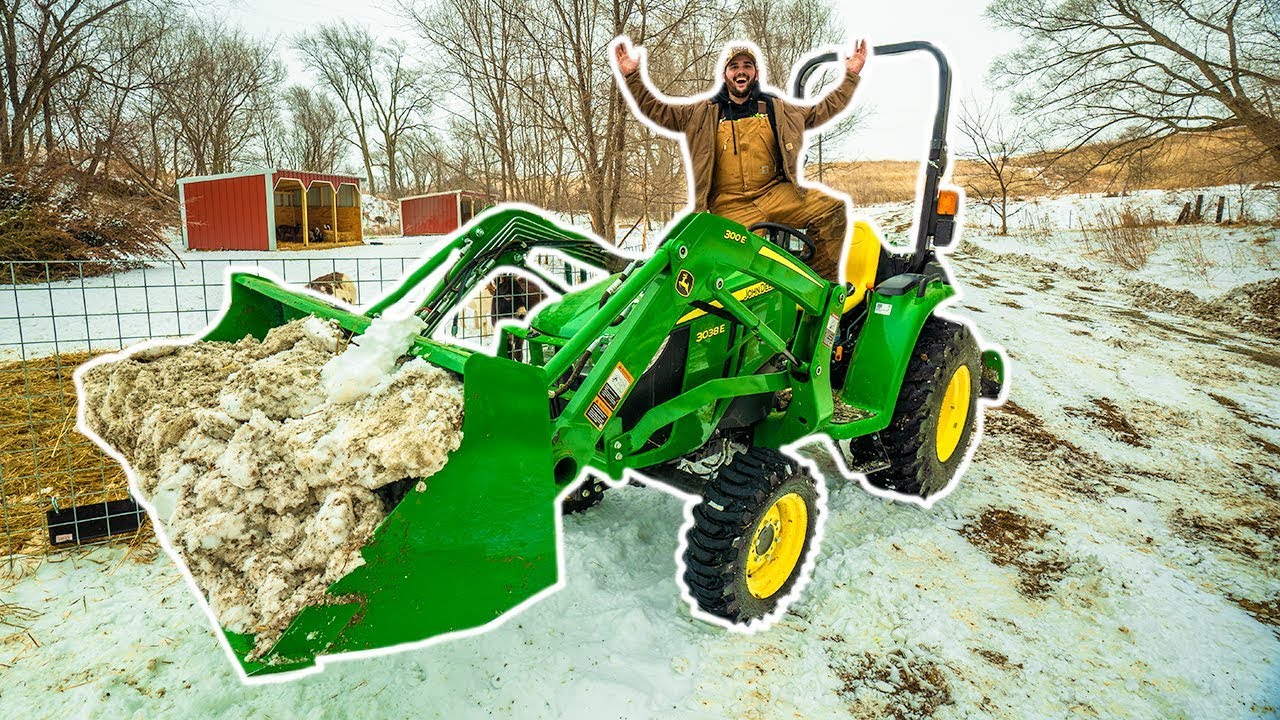 PLOWING SNOW with My TRACTOR for the FIRST TIME (Bad Idea)