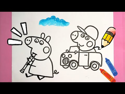 How to Color Peppa Pig Easy 🐷 Step By Step 🐷English easy videos