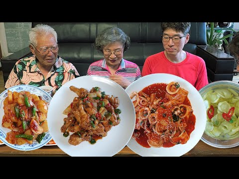 엄마 손맛 그대로~! 시골집 밥상 한 끼 (오징어 두부두루치기, 닭봉조림, 감자조림) A Taste of Mom’s Kitchen