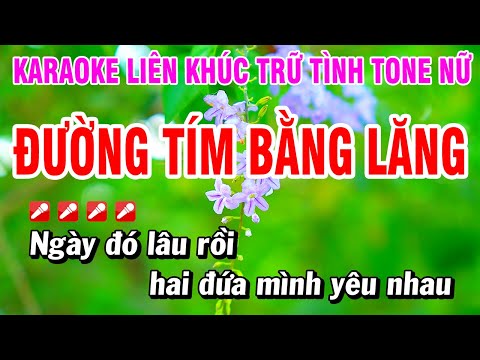 Karaoke Liên Khúc Trữ Tình Tone Nữ Nhạc Sống Dễ Hát – Đường Tím Bằng Lăng | Hoài Phong Organ