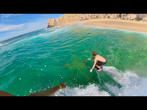 POV Skimboarding in Shorebreak Paradise