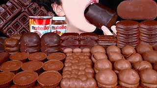 ASMR CHOCOLATE ICE CREAM MARSHMALLOW NUTELLA DESSERT MUKBANG 초콜릿 먹방 チョコレート アイスクリーム 咀嚼音 EATING SOUNDS