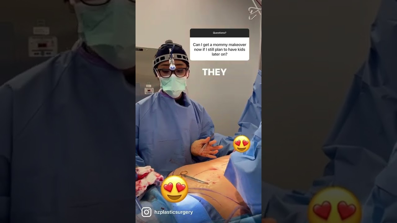 Surgeon discussing mommy makeover questions during procedure.