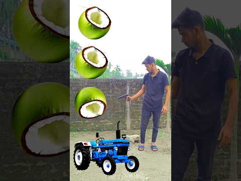 Rounding cut green coconut to Alto, Rollar, Jcb & Tractor - Vehicles names magic video