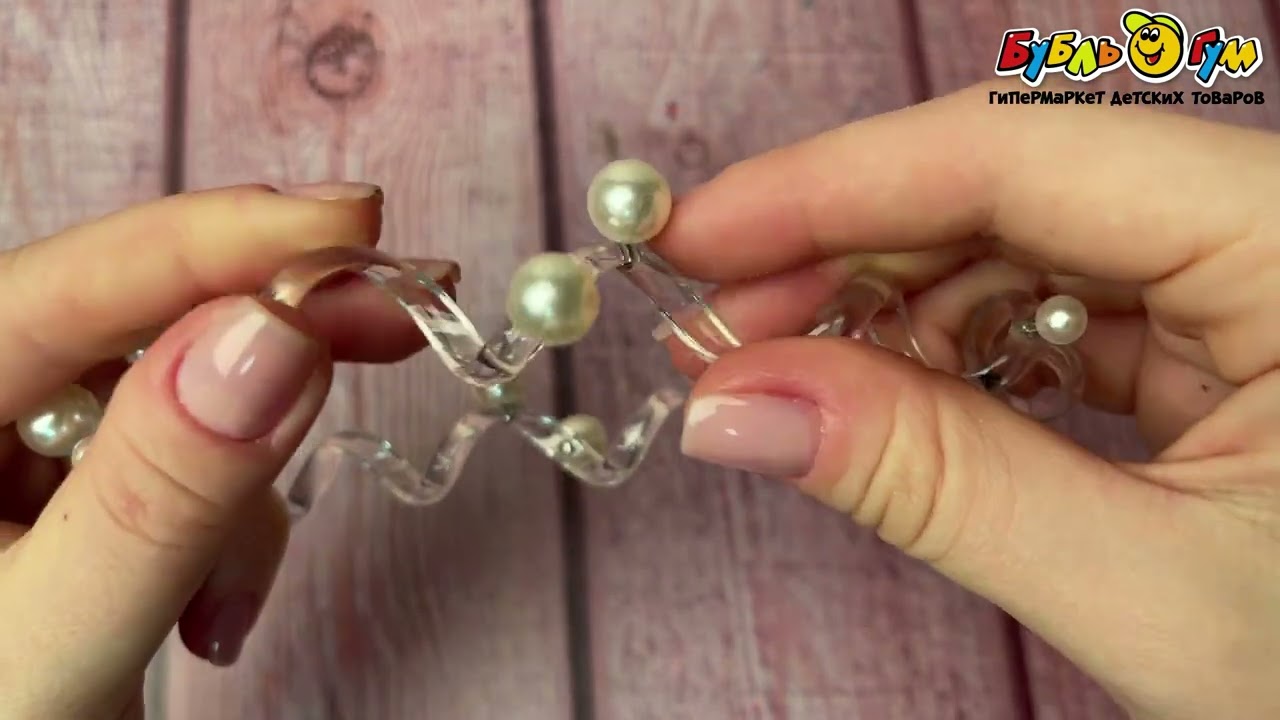 Резинка-пружинка Lilly&Mia с жемчужинами полупрозрачная - видео Резинка-пружинка Lilly&Mia с жемчужинами полупрозрачная - видео