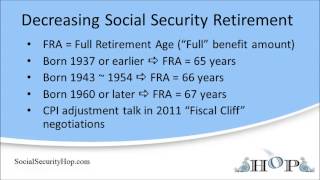 Decreasing Social Security Retirement Benefits
