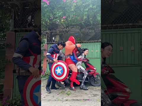 🐒 What happens when another superhero likes to share a car 🏍️🤪😳🤣 #short