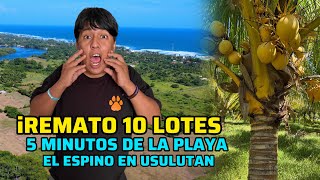 en Venta 10 lotes GRANDES de 20x54 a 5 minutos de la Playa el Espino en Usulutan con palos de coco