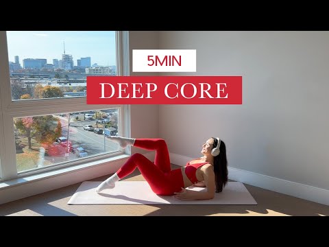 5MIN Deep Core & Ab Pilates || tone & strengthen // beginner friendly + verbal cues //madeleineabeid