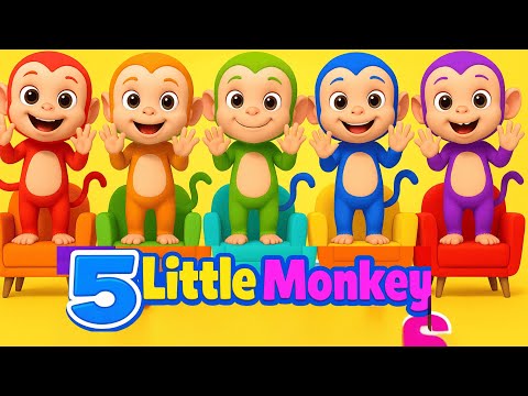 Five Little MONKEYS Learning Numbers | Nursery Rhymes & Kids Song