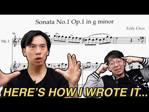 Showing Brett the first Sonata I wrote