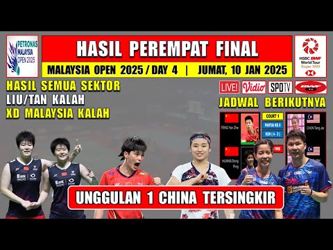 UNGGULAN 1 CHINA KALAH ~ Hasil Semifinal Malaysia Open 2025 Hari Ini ~ XD Malaysia Kalah