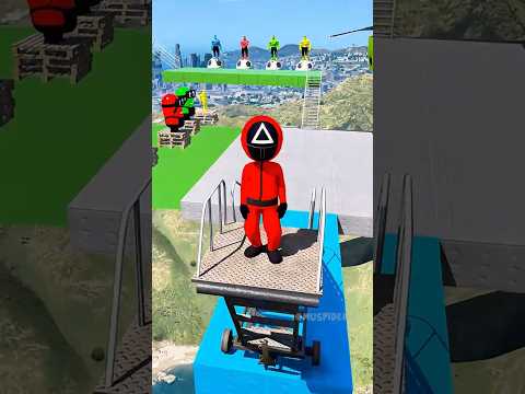 GTA 5 Epic Water Ragdolls | Squid Game vs Spider-Man Jumps / Fails ep.243 #shorts