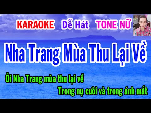 Karaoke  Nha Trang Mùa Thu Lại Về  Tone Nữ  Nhạc Sống  gia huy karaoke