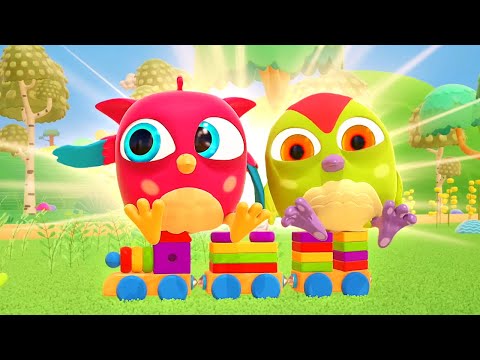 🦉 🚂  ¡Hop Hop  y Pum Pum juegan con los trenes de juguete!