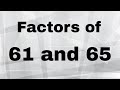 Prime Factorization and Factors of Numbers