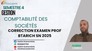 Comptabilité de sociétés S4 Gestion Correction d'examen prof BATRICH SN 2025 Fsjes Agadir