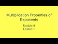 Properties of Exponents and Monomials