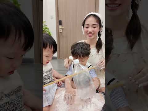 Xem làm bánh Mochi quá 180p kiểu 😆 #funny #haihuoc #suonsochomie #conlasuonthui #couple #family