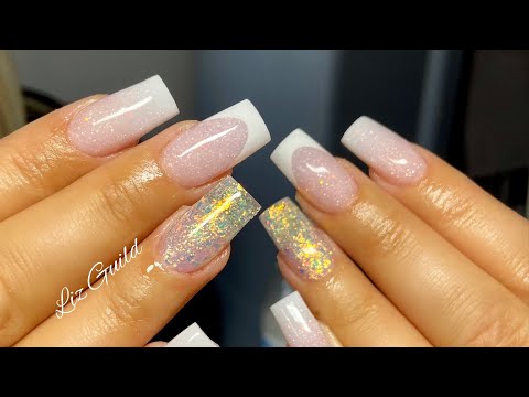 Acrylic redesign french ombre with glitter