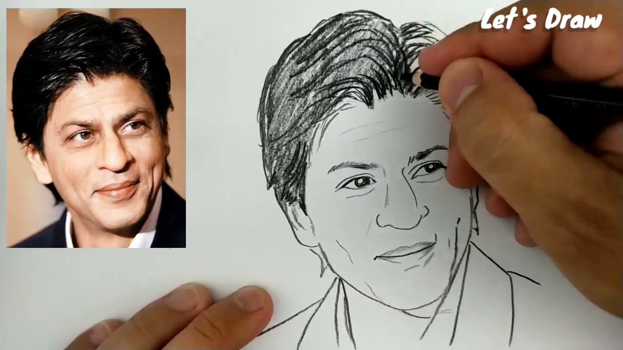 ASMR DRAWING shah rukh khan, indian actor - LET'S DRAW