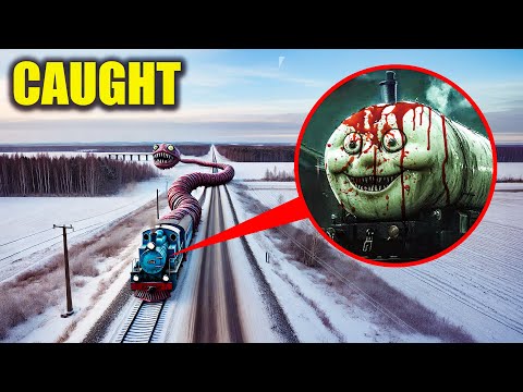 DRONE catches BLOODY THOMAS TRAIN EATER in REAL LIFE!! (its a HUGE TRAP!)