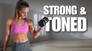 30 Min Full Body Dumbbell Workout To Get Strong & Toned | Day 13 - 21 Day Belly Burn 