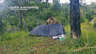 SOLO CAMPING AFTER RAIN | TERPAKSA PINDAH TENDA KARENA MAHASISWA