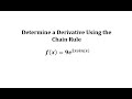 Chain Rule and Derivatives