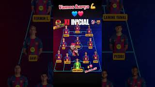 El 11 Inicial del Barcelona 🆚️Atlético.M 👌Vamos Barça💙❤️Me fui wiiii✌️🅾️#shorts #reels #fcbarcelona