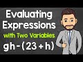 Evaluating Algebraic Expressions with Two Variables
