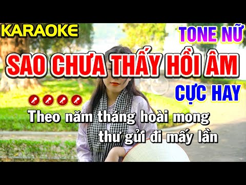 Sao Chưa Thấy Hồi Âm Karaoke Bolero Nhạc Sống Tone Nữ ( BEAT CHUẨN ) | Nàng Thơ Karaoke