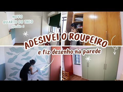 ILUSTREI a parede e ENVELOPEI roupeiro  | parte 2 do NOVO QUARTO do Theo