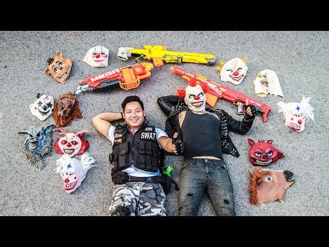 LTT Films : Special Task SWAT Warriors Nerf Guns Fight Crime Tiger Man Mask City Hunter
