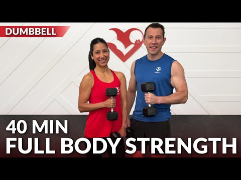 40 Min Strength Training at Home - Full Body Dumbbell Workout Weight Training for Women & Men Over
