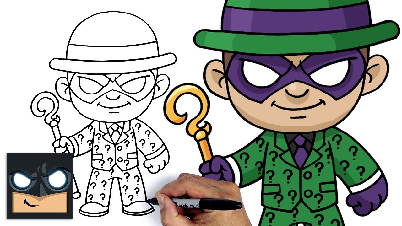 How To Draw Riddler - Step By Step Tutorial