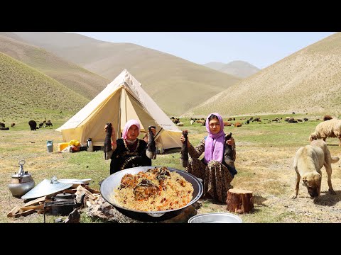 Organic Mountain Village life | Shepherd Mother Cooking Cow Feet Pulao