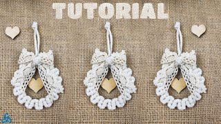 Christmas Macrame Wreath + DIY BOW with TWO FINGERS