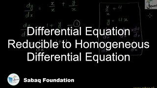 Differential Equation Reducible to Homogeneous Differential Equation