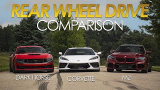 BMW M2 v Mustang Dark Horse v C8 Corvette | Rear Drive Domination