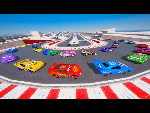 Cars Legends Take on the Noodle Cup Track Lightning McQueen The King Cruz Storm & Chick Hicks Race