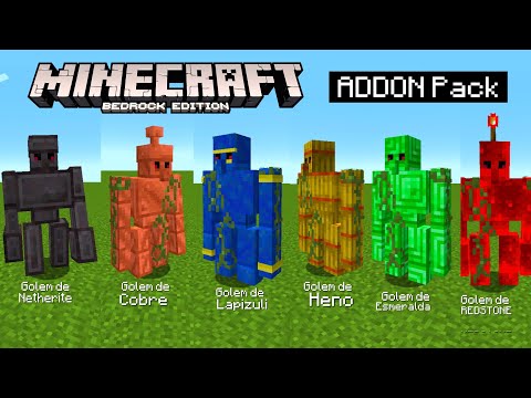 NUEVOS GOLEM MOD MINECRAFT PE 1.21 BEDROCK - MORE GOLEM ADDON MINECRAFT MCPE