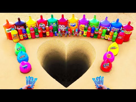 Big Toothpaste Eruption from Heart pit, Giant Fanta, Mtn Dew, Balloons, Orbeez, Coca Cola vs Mentos